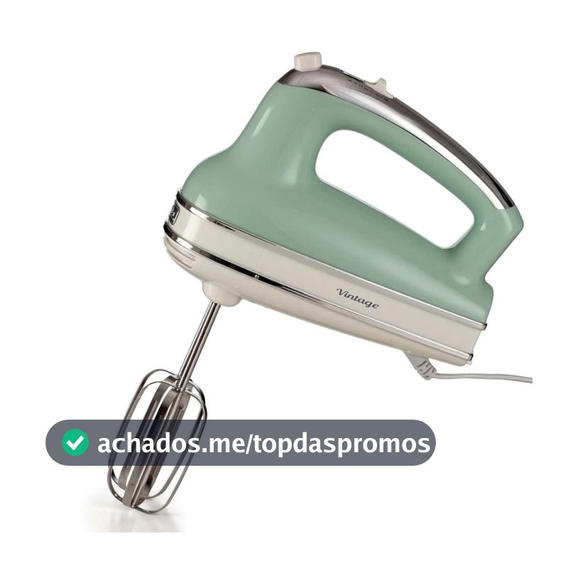 Batedeira de Mão Elétrica 5 Velocidade 127V Vintage para Bolo e Chantilly Cozinha Receitas