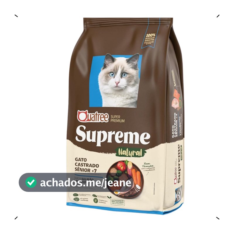 RAÇÃO QUATREE SUPREME GATO CASTRADO SENIOR 10KG