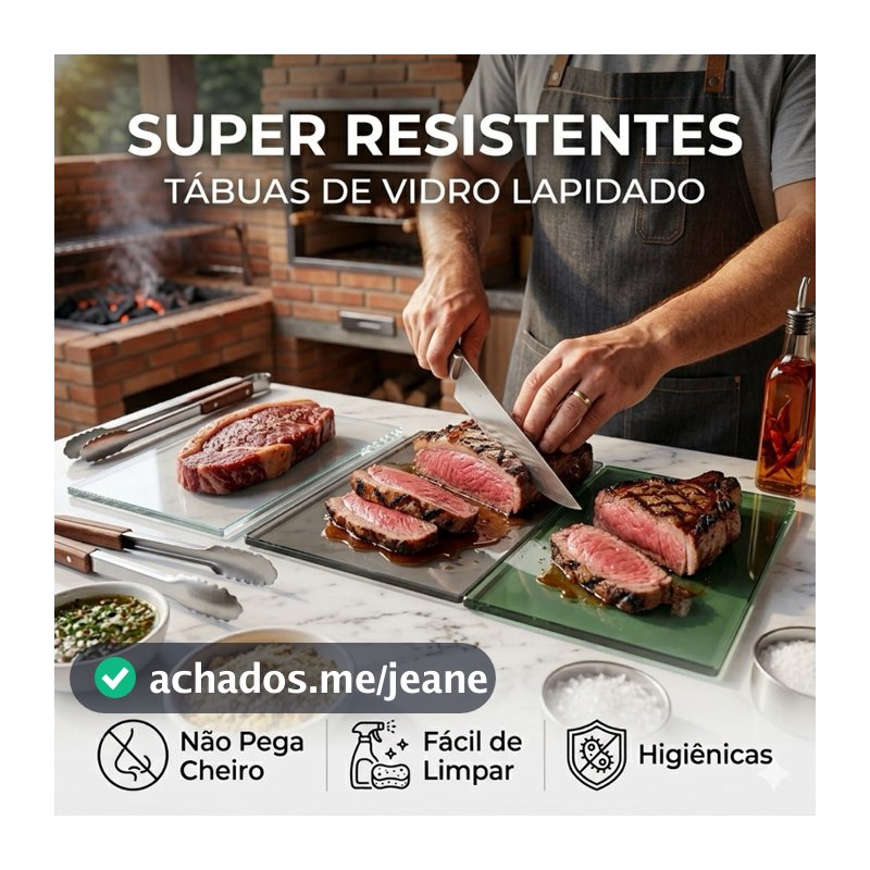 TABUA DE CHURRASCO INQUEBRAVEL VIDRO 8MM