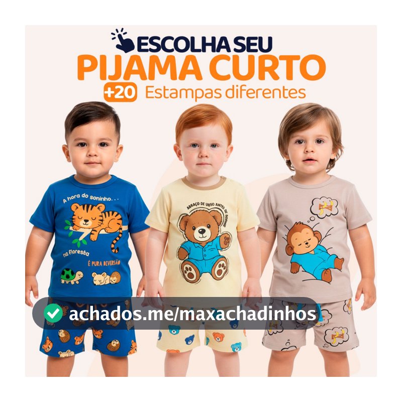 Pijama Curto Bebê Menino Confortável Roupa de Bebê para Dormir Pijama Verão Bebê Masculino do 1 ao 10 l06