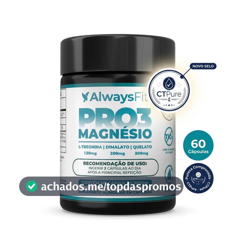Pro3 Magnésio AlwaysFit  | Magnésio Dimalato + Magnésio Quelato + L-Treonina | 60 Cápsulas