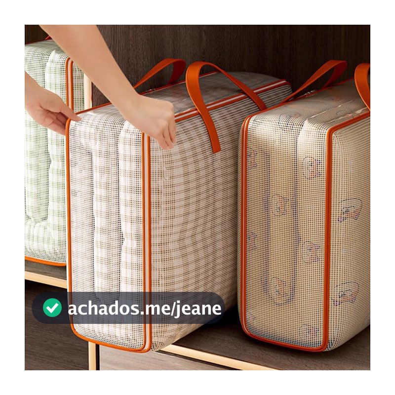 Saco Organizador para Cobertor 60x50x28cm Impermeável Zíper Duplo，Bolsa com zíper para cobertores