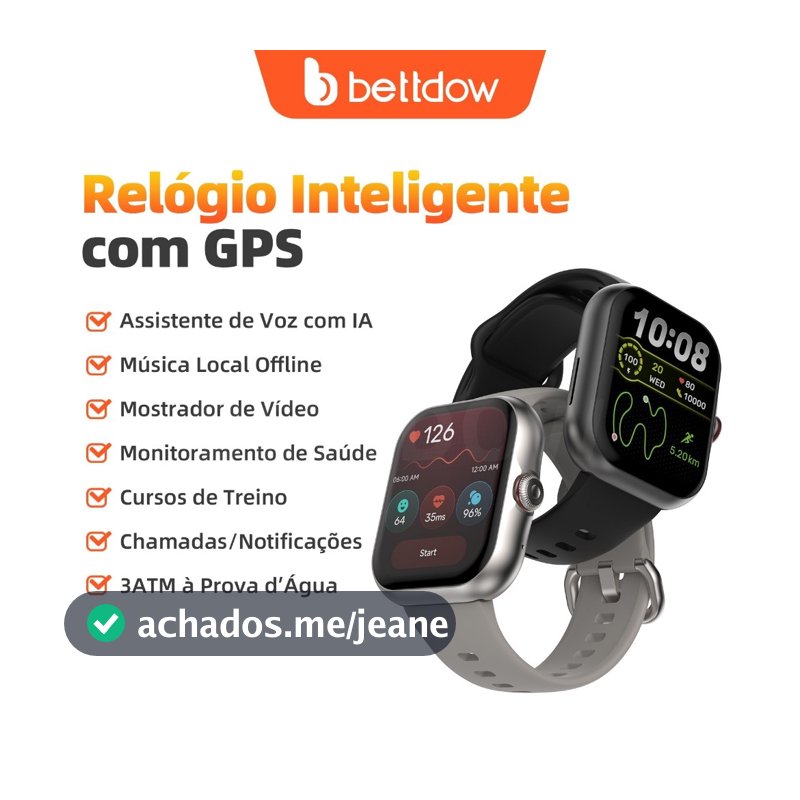 Smartwatch Bettdow Fb055 1.85 Esportivo Ia Música Gps 3atm