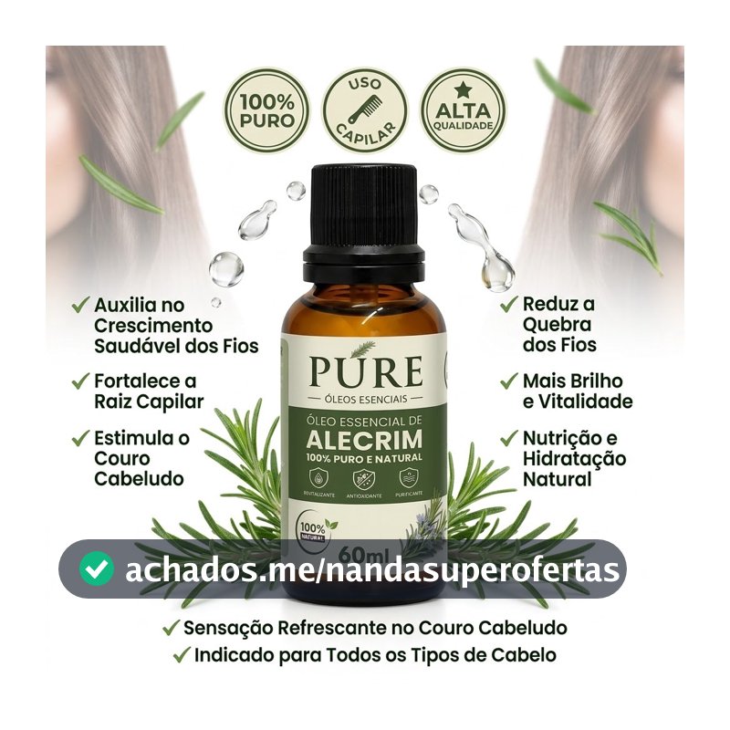 Terapia Capilar Óleo de Coco Alecrim Rícino 60ML