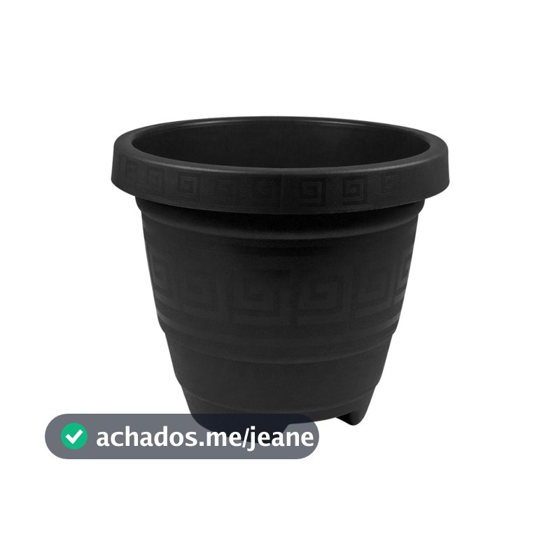 Kit 5 Vaso Redondo Grande 15L Preto para Plantas Jardim Decorativo Resistente