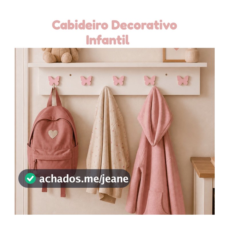 Cabideiro Gancho Parede Prateleira Infantil Estrela Coração Borboleta Suporte Bolsa Mochila Cabide