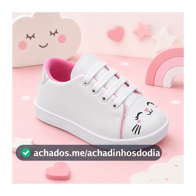 Tênis Infantil Feminino Menina Gatinha