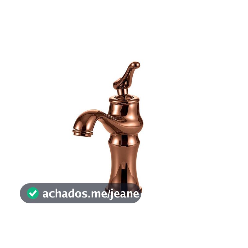 Torneira Para Banheiro Misturador Monocomando Retrô Baixa Acari Pingoo - Dourado Rose
