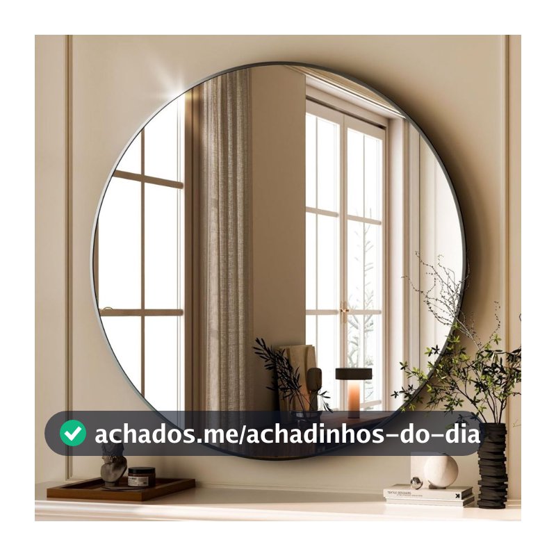 Espelho Redondo Decoração Sala Quarto Banheiro Moderno Lapidado