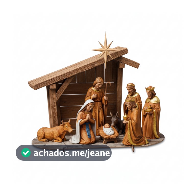 Presépio Natalino Sagrada Familia Nascimento Jesus Mdf  Decorativa Enfeite Decorativo
