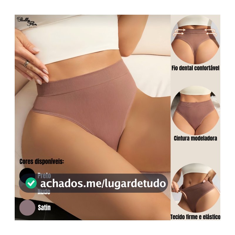 Kit 5 ou 3 Calcinhas Caneladas Sem Costura Modeladora Não Marca Confortável Lingerie Feminina