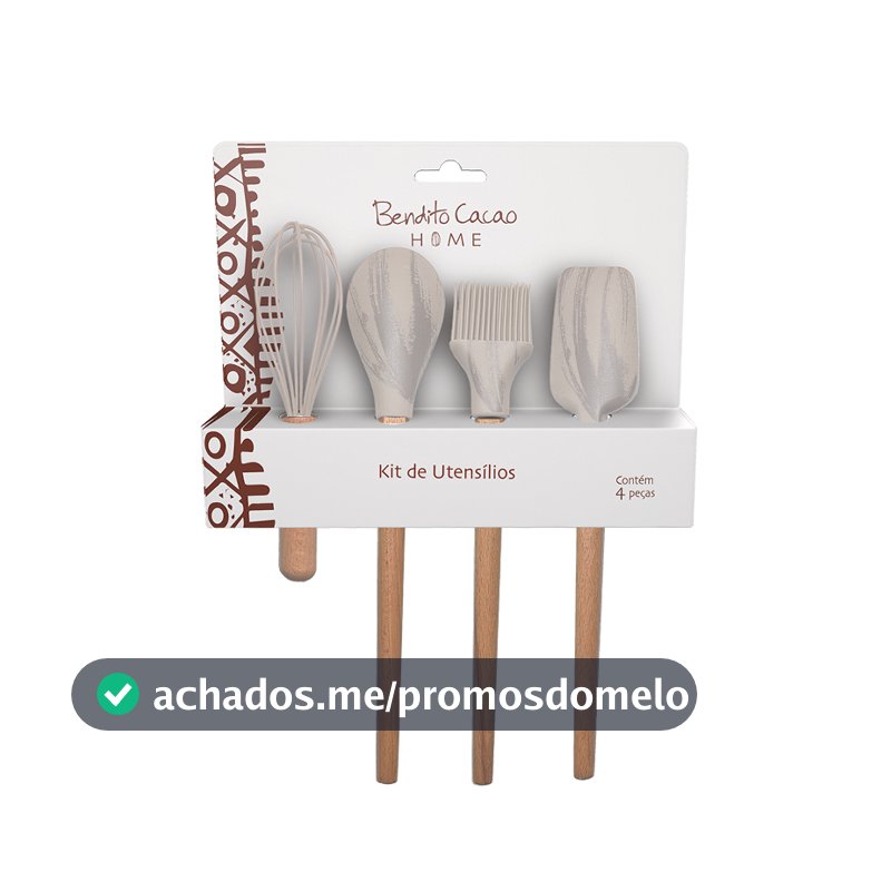 Kit Utensílios Bendito Cacao Home 4 peças Off White Verde Terracota Cacau Show LANÇAMENTO