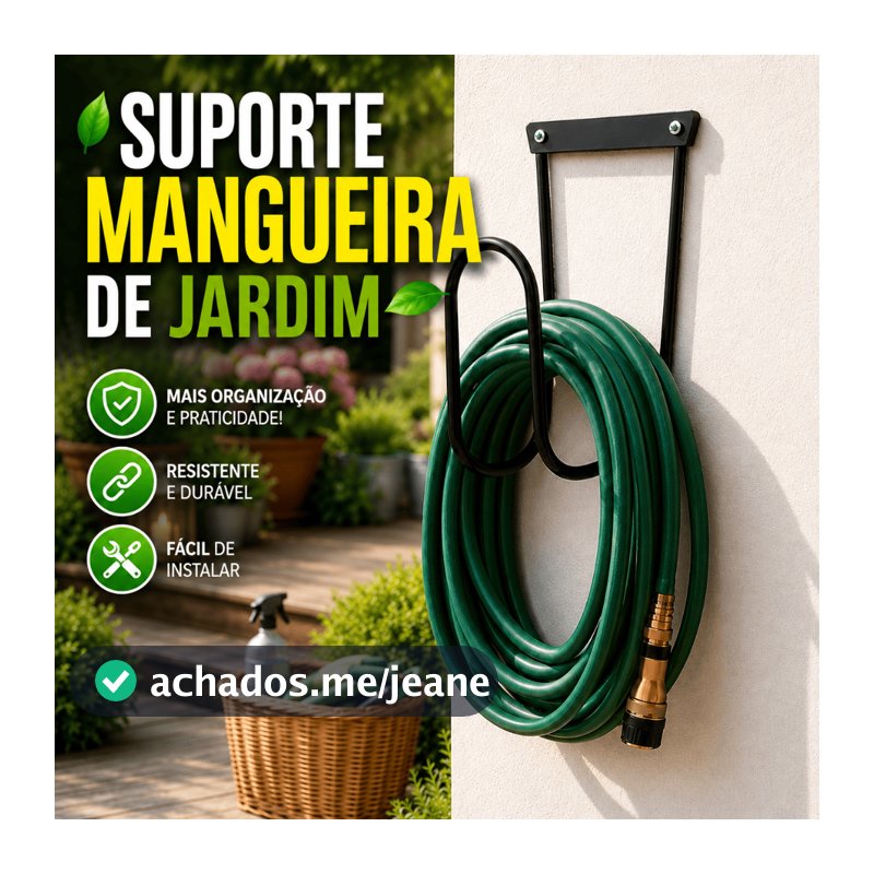 Suporte Mangueira Jardim Externa Enrolador De Parede Resistente Em Aço