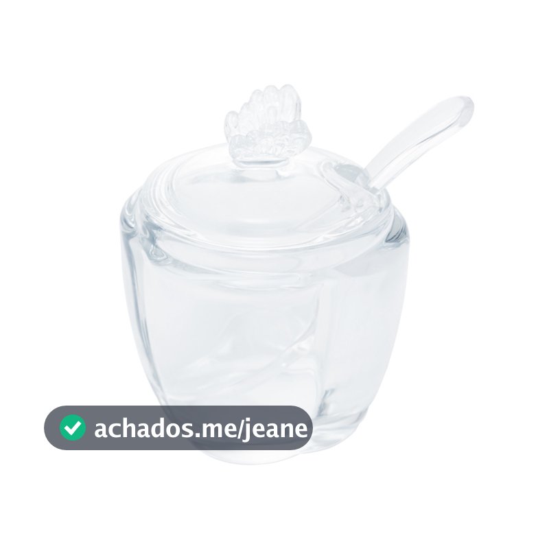 Açucareiro de Vidro com Colher Butterfly Wolff