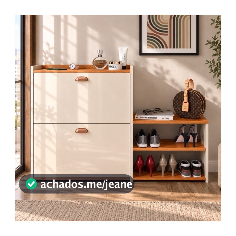 Sapateira Milano Clset Organizadora com Banco ou sem 2 Portas Basculantes Hall de Entrada / Quarto Closet Milano