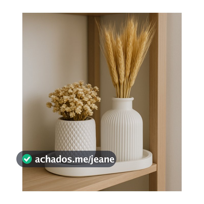 KIT VASOS E BANDEJA Decoração  Susy 3 peças em gesso / sem flores /presente casa copa sala ambiente