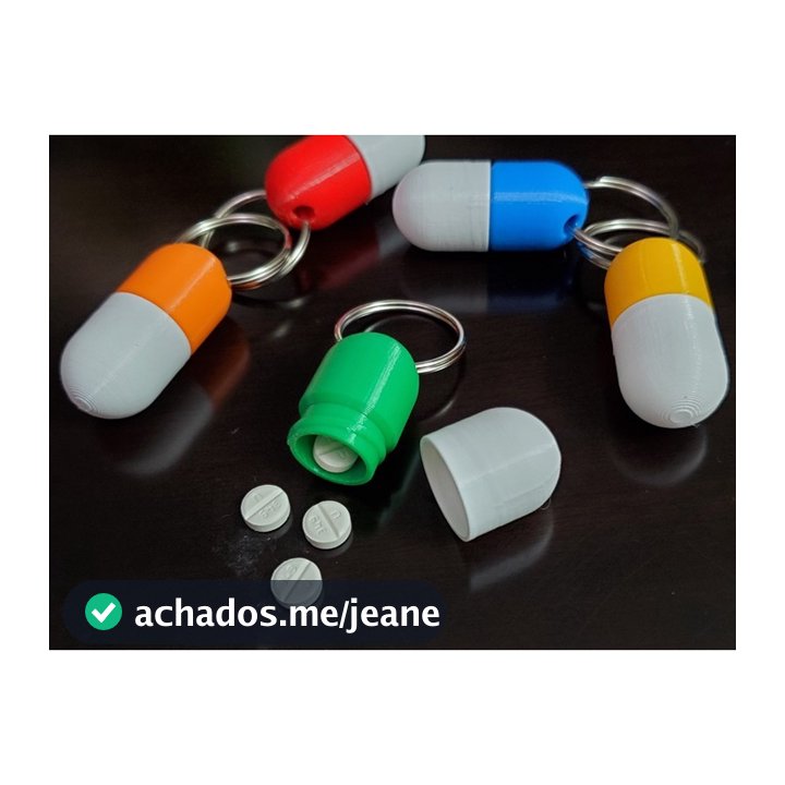 Chaveiro Porta Remédios - Estojo para Remédios em Formato de Comprimidos