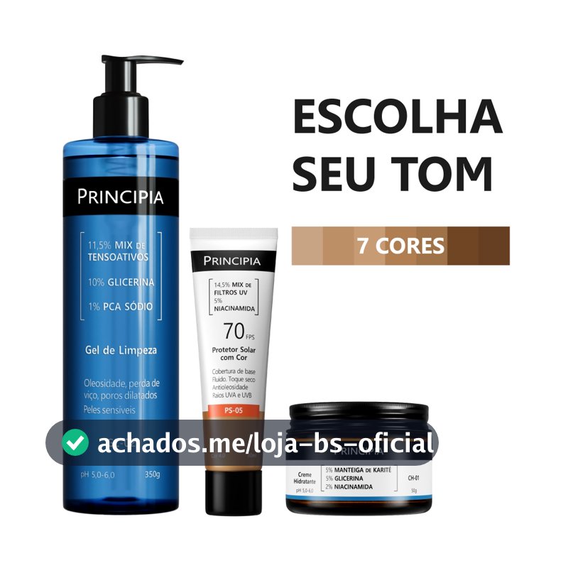 Principia Kit Limpeza, proteção e Hidratação com: GL-02, CH-01, PS-05