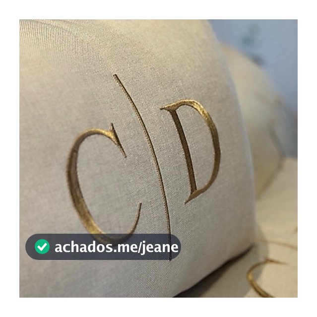 Almofada Personalizada Bordada Com Enchimento Rineira Baguete 50x30 Inicial Casal Linho Veludo