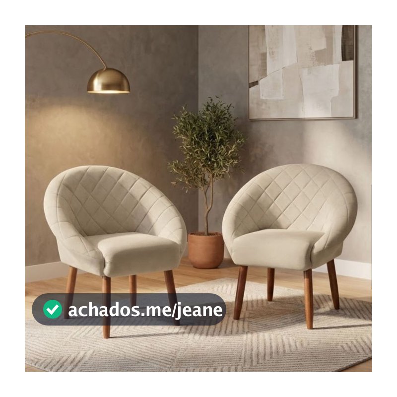 Kit 2 Poltronas para Escritório Ibiza Decorativa Cadeira Sala de estar Estofada Resistente Recepção