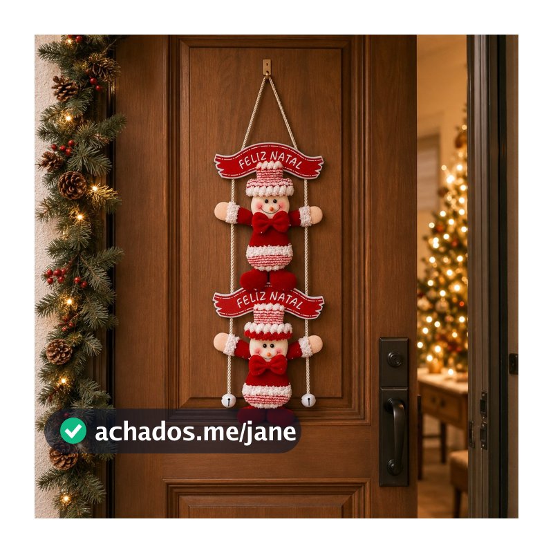 Enfeite De Porta Guirlanda De Natal Pendente Papai Noel/Boneco De Neve  Decoração Casa