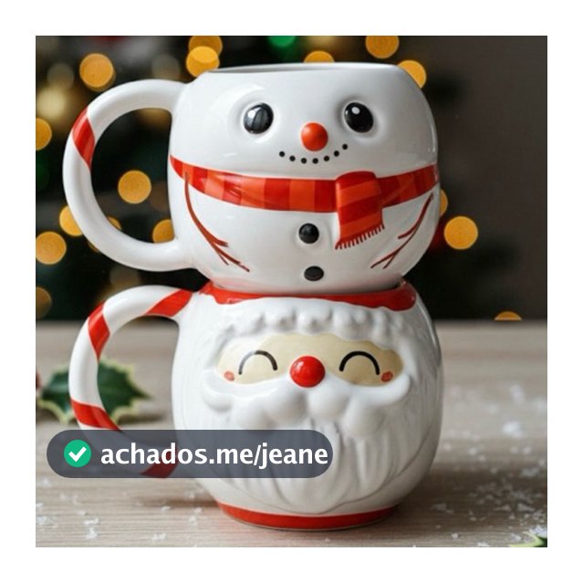 Caneca de natal Papai Noel Boneco de Neve 350ml