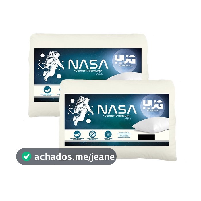 Kit 2 Travesseiros Nasa Alto Viscoelástico 13cm Confort