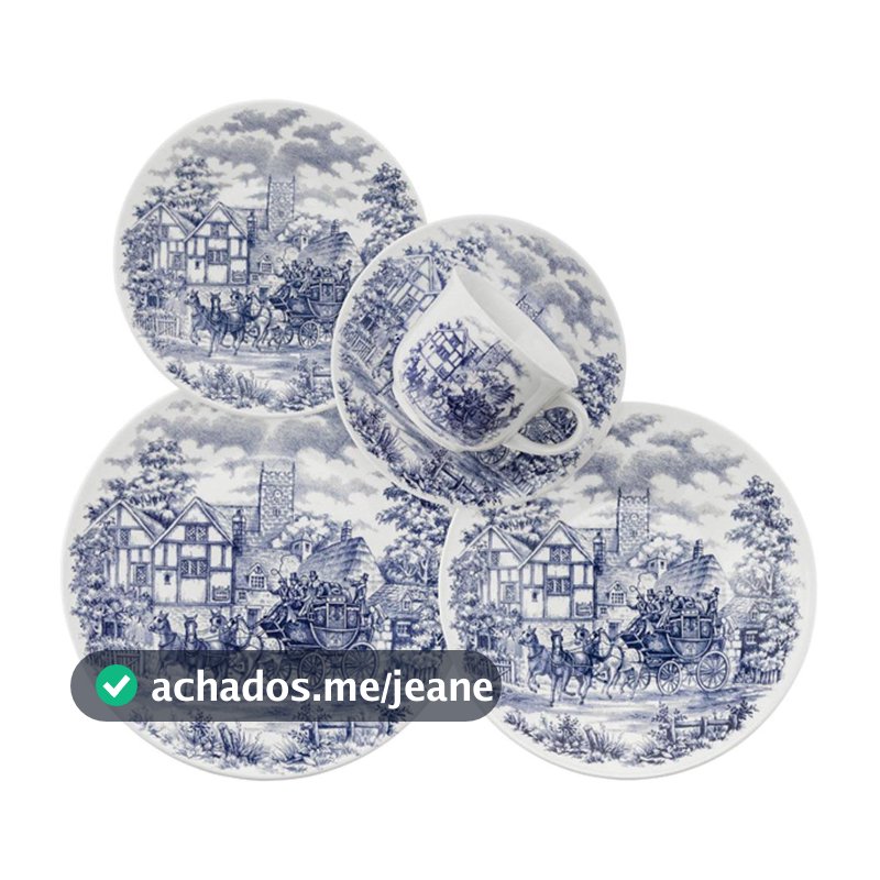 Aparelho de Jantar Oxford Donna Cena Inglesa 20 Peças Porcelana Completo