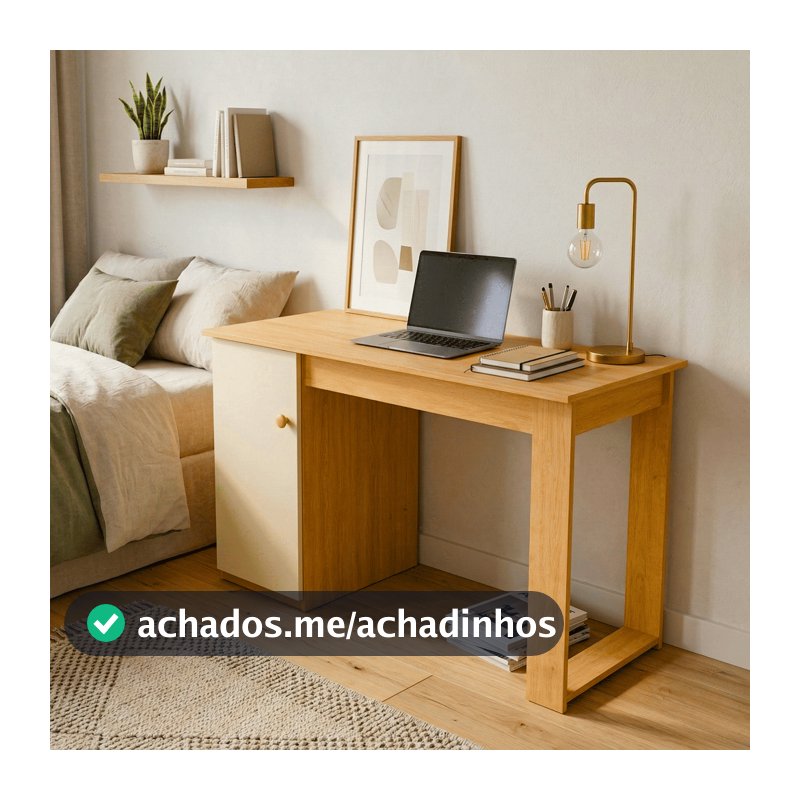 Escrivaninha Curitiba 1 Porta 115cm Escritório Home Office para Computador