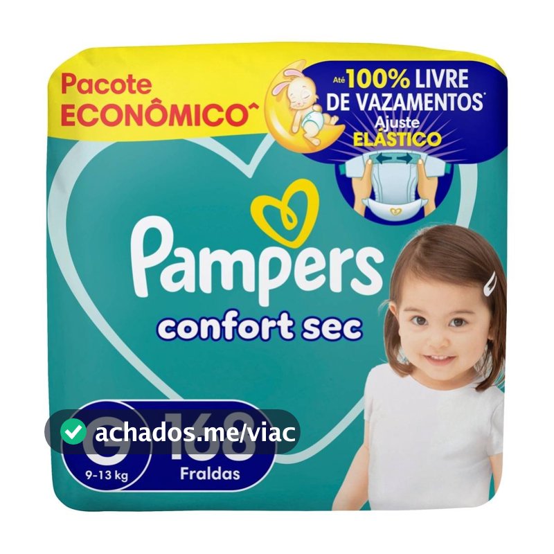 Fralda Pampers Confort Sec Ultra G 168 Unidades