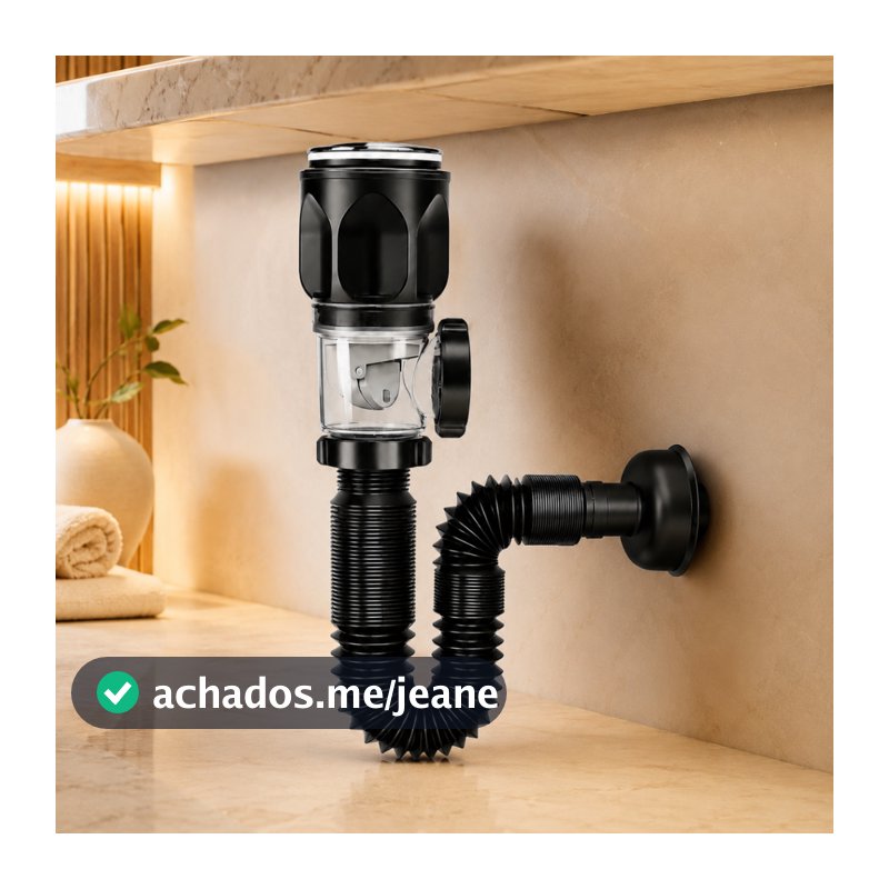 Kit De Drenagem De Pia De Banheiro Flexível Expansível Para Uso Horizontal E Vertical