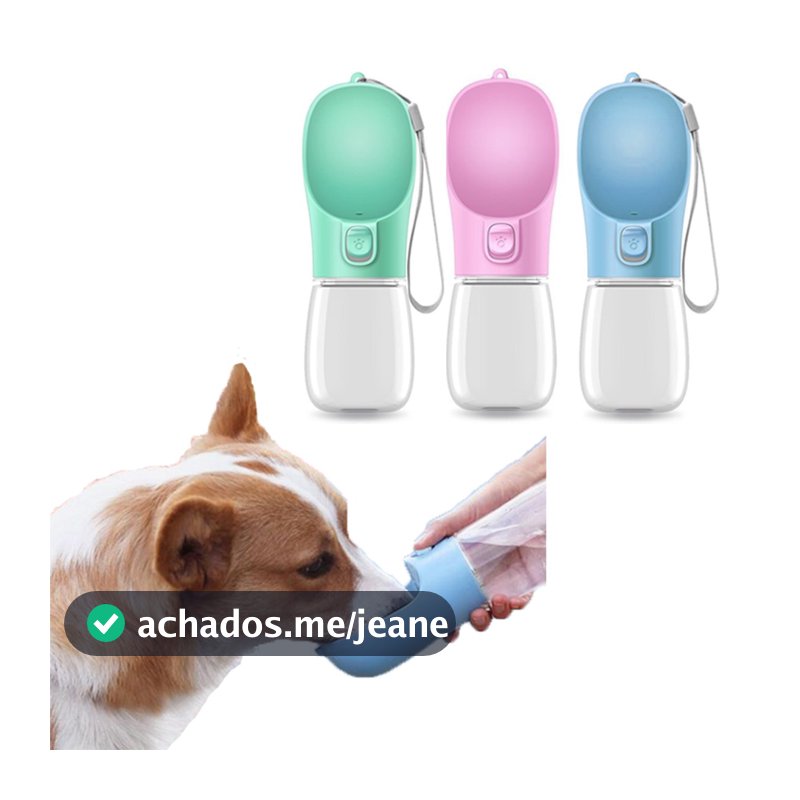 Garrafa de Água 350/550ml Pet Passeio Bebedouro Com Trava Portátil para Cachorro Gato