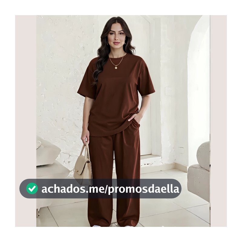 Conjunto Blusa feminina over e Calça estilo pantalona
