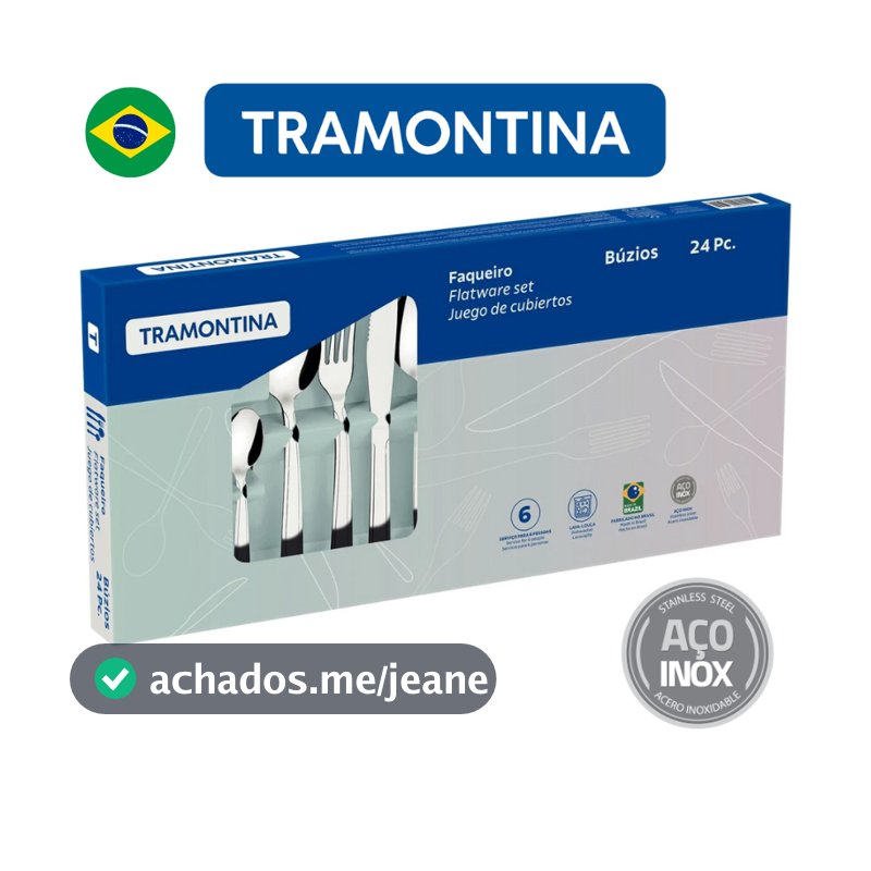 Faqueiro Tramontina 24 Peças Buzios em Aço Inox Alto Brilho