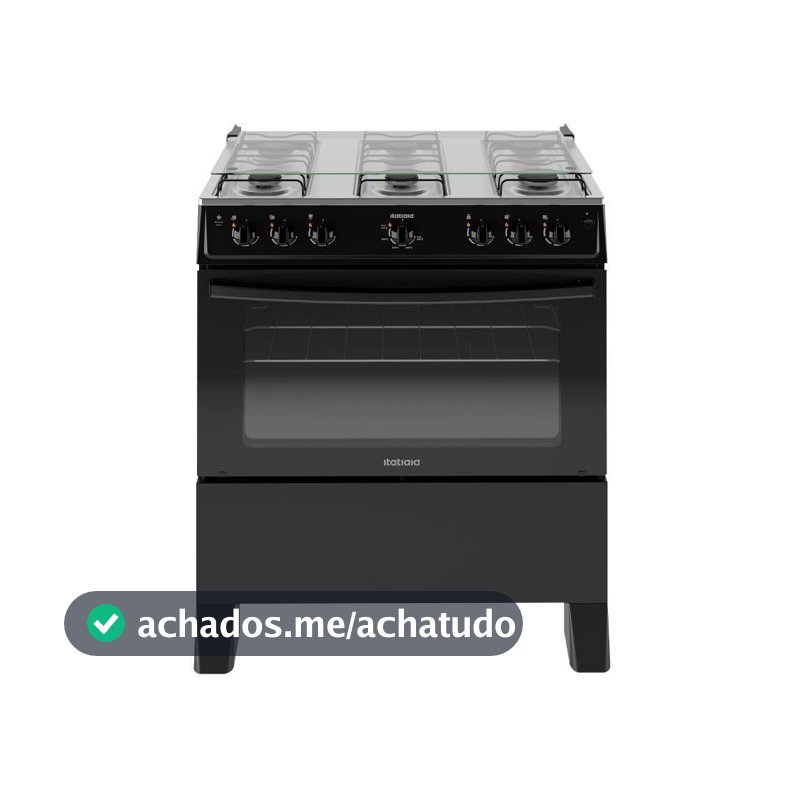 Fogão Itatiaia Star New Piso 6 Bocas Preto Mesa de Inox Bivolt 3700000474