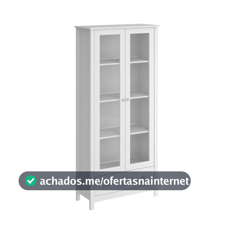 Cristaleira 2 Portas 1 Gaveta Ditália E-954 Branco