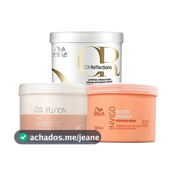 WELLA - CRONOGRAMA - KIT MASCARA NUTRI ENRICH 500 ML + MASCARA FUSION 500 ML + MASCARA OIL REFLECTIONS 500 ML