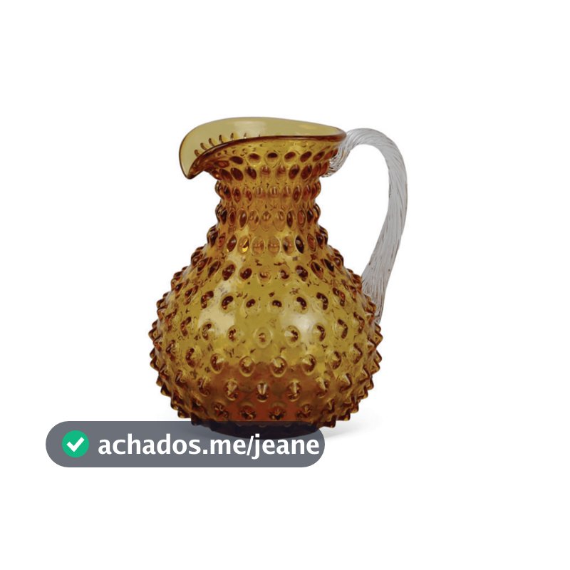 Jarra Decorativa em Vidro Âmbar Detalhe Relevos 1,7L