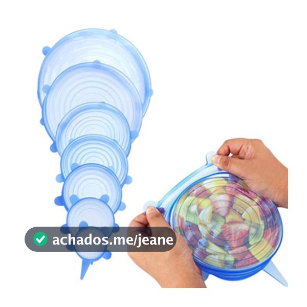 Kit 6 Tampas Silicone Reutilizável Elástica Tapoer Panela - Envio Imediato