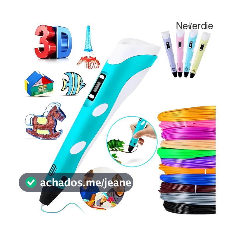 Caneta Impressora 3d Com Filamento Abs + Filamentos Extra