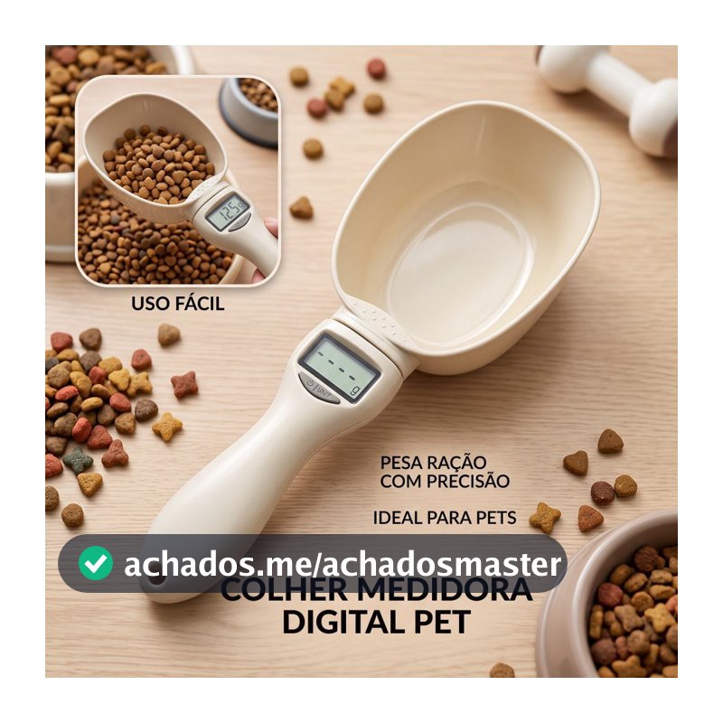 Balança Colher Digital Precisão Ração Pet LCD Cozinha