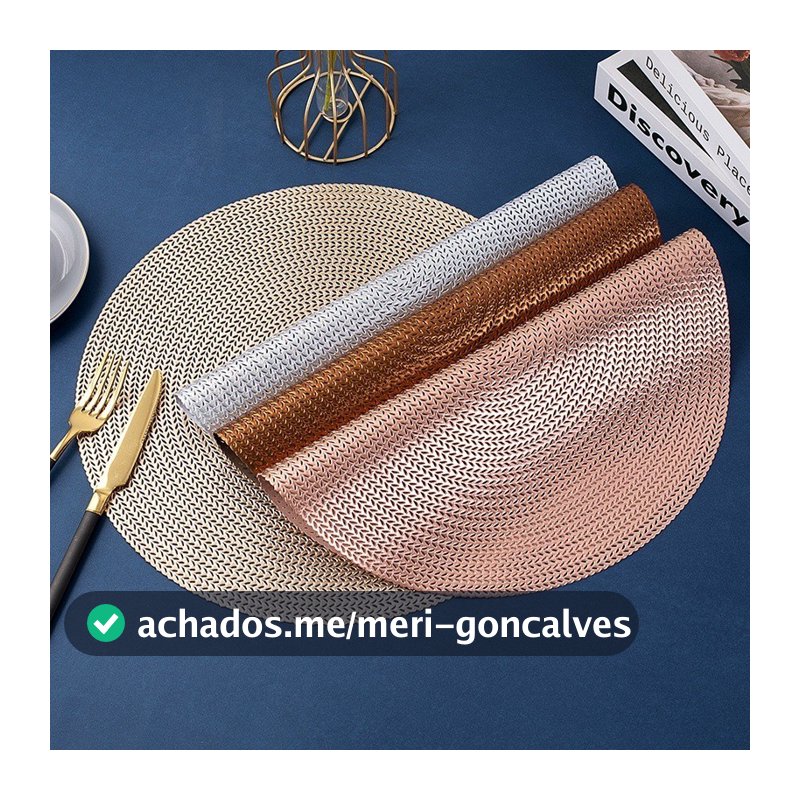 Jogo americano Kit 4 ou 8 Peças Mesa Jantar Dourado Prata Rose 38cm 99P