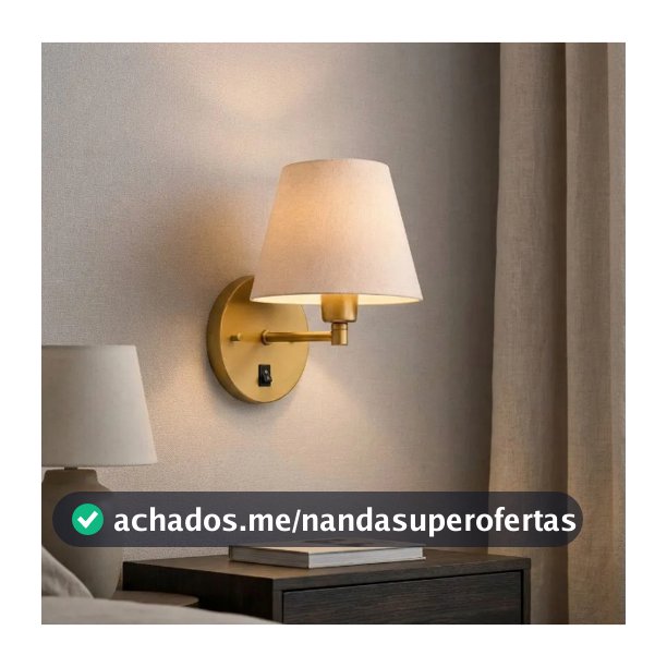 arandela de parede luminaria premium base redonda Interruptor com cúpula algodão pequena sala quarto cabeceira de cama