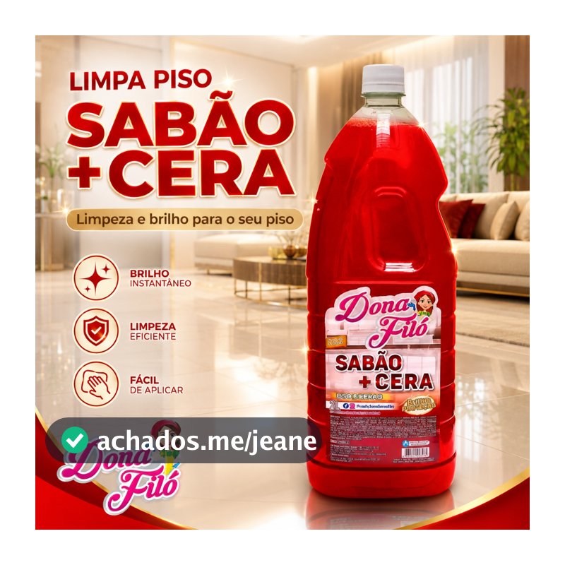 Sabão limpa Pisos Perfumado com Cera Limpa e da Brilho 2L