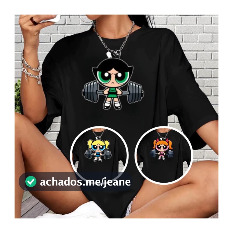 Camiseta Feminina Oversized 100% Algodão Estampada - Academia - Treino - Fitness Look