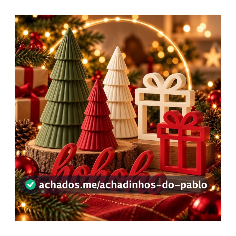 Árvore de Natal Decorativa Enfeite de Mesa Decoração Natalina Kit Presentes Ho Ho Ho