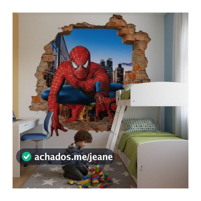 PAPEL DE PAREDE  HOMEM ARANHA 3D VÁRIOS TAMANHOS E MODELOS  PERSONALIZADO ADESIVO