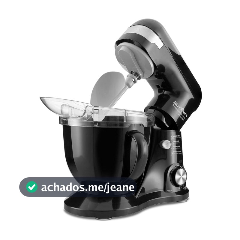 Batedeira Planetária Britânia BBP760P Power Plus Preta 700W