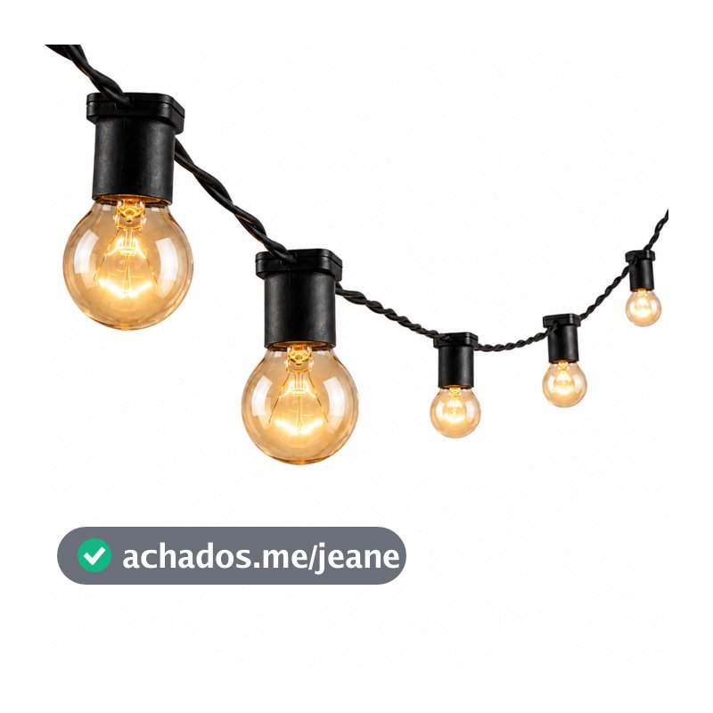 Varal de Luzes Festão 10 Metros com Lâmpadas Inclusas Cordão Decoração Área Externa