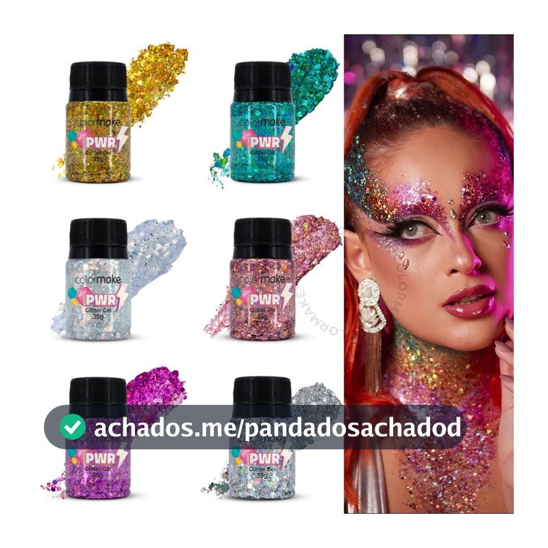 Glow Power Glitter Gel 35g – Para Corpo, Rosto e Cabelo- Carnaval, Cabelo Maluco, Brilho Intenso